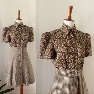 🤎🤎’70s does ‘40s Jody T button-up minidress!🤎🤎